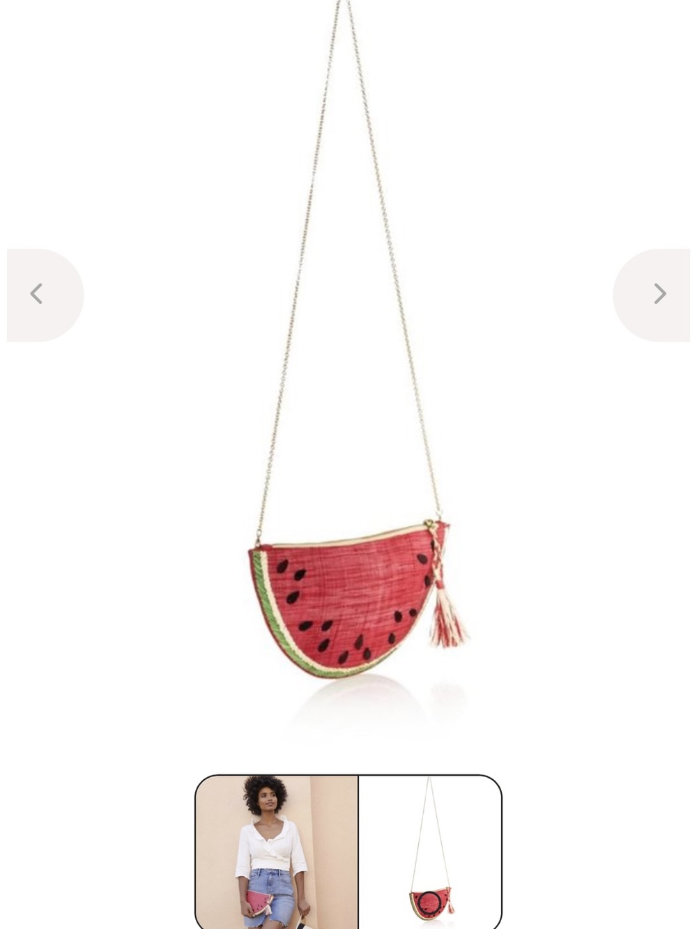 Kayu watermelon Straw Crossbody Bag with Tassel and Sequin Accents